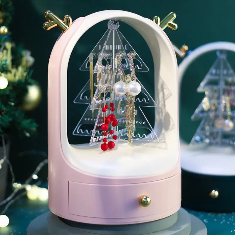 Christmas Tree Drawer Jewellery Organizer, 3 Layer Rotating Jewelry Tower, Tree Antler Shape Ring Earring Necklace Display Container, Multilayer Transparent Rotary Jewelry Box, Moon Light Exquisite Jewellery Necklace Rack Christmas Tree Drawer Jewellery Organizer, 3 Layer Rotating Jewelry Tower, Tree Antler Shape Ring Earring Necklace Display Container, Multilayer Transparent Rotary Jewelry Box, Moon Light Exquisite Jewellery Necklace Rack